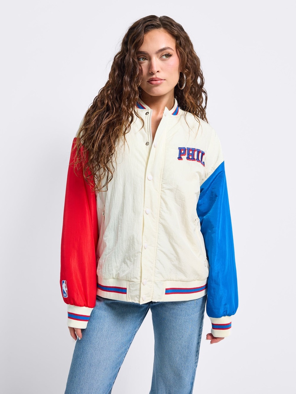 NWT Terez Philadelphia 76ers Rival Bomber size Large L Unisex